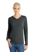 District Women's Perfect Tri Long Sleeve Hoodie - DM139L Black Frost