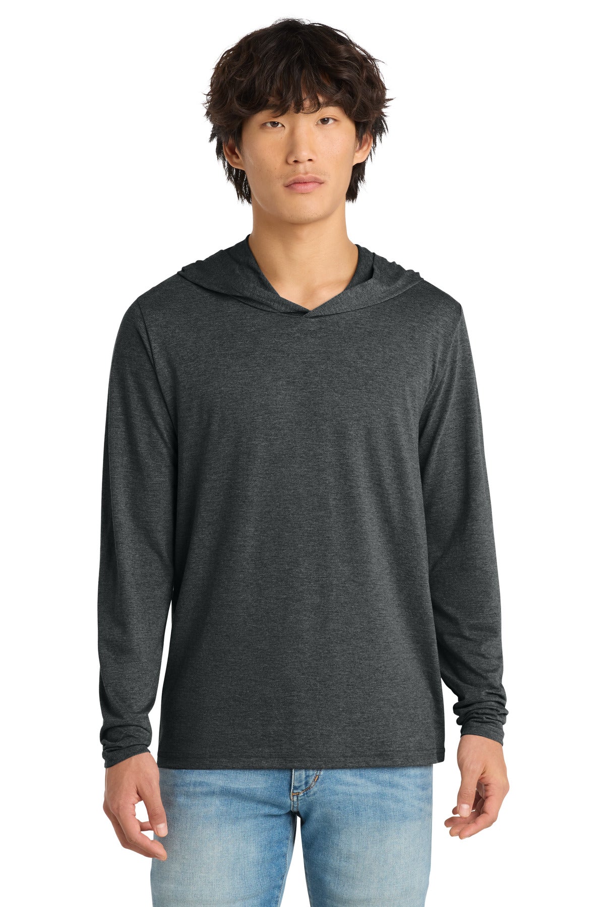 District Perfect Tri Long Sleeve Hoodie - DM139 Black Frost
