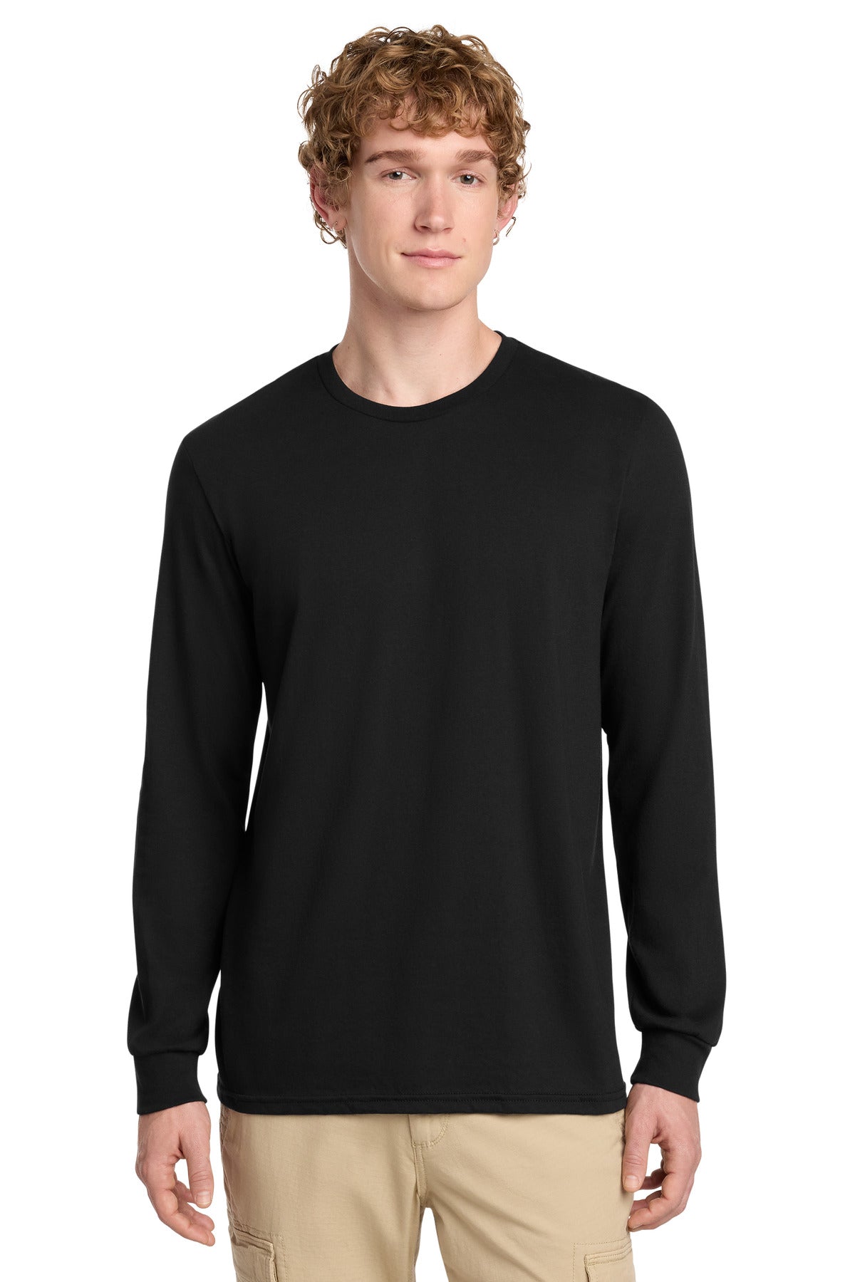 District Perfect Blend CVC Long Sleeve Tee - DT109 Black