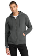 District Perfect Weight Fleece Full-Zip Hoodie - DT1103 Charcoal