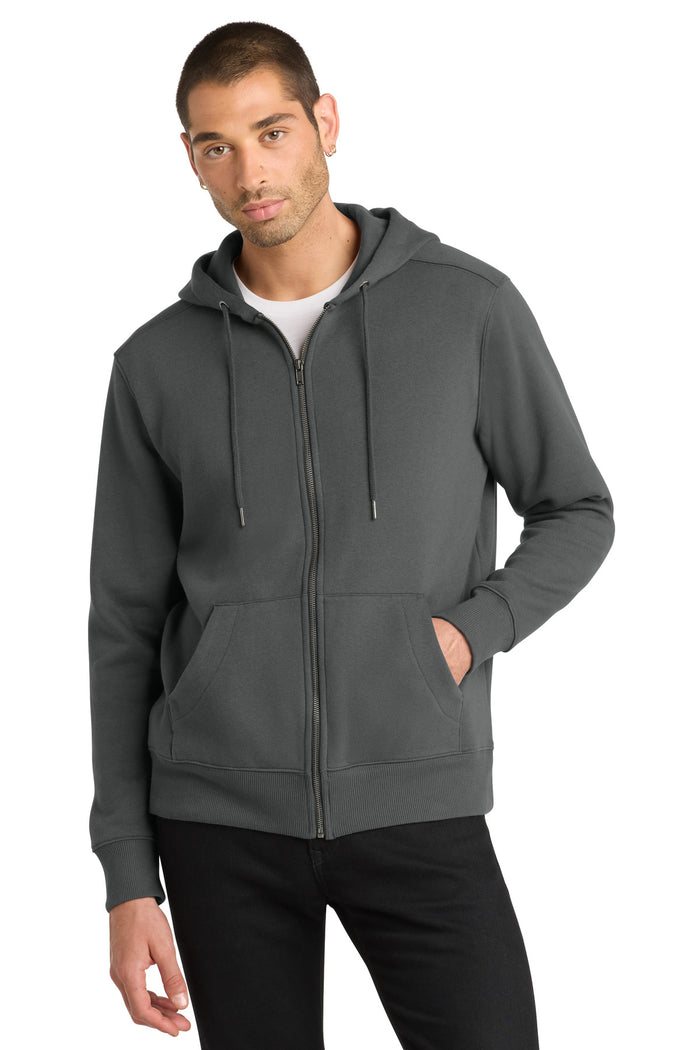 District Perfect Weight Fleece Full-Zip Hoodie - DT1103