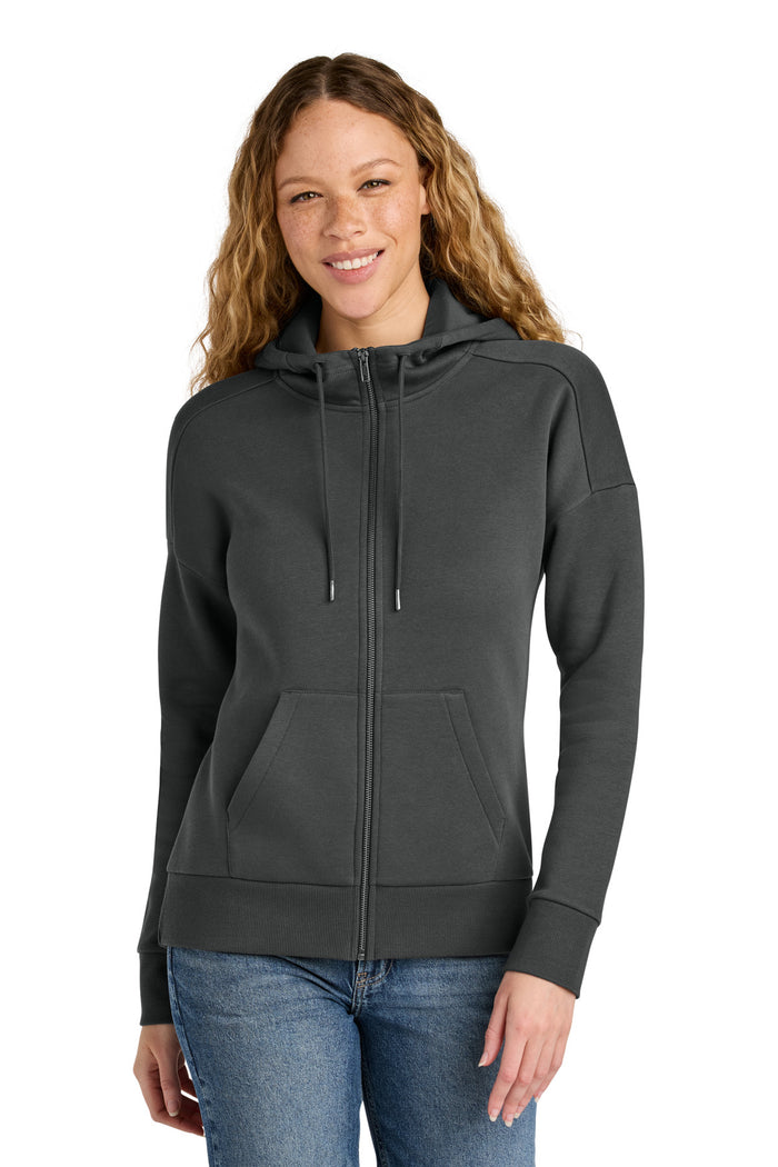 District Women's Perfect Weight Fleece Drop Shoulder Full-Zip Hoodie - DT1104