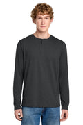 District Perfect Tri Long Sleeve Henley - DT145 Black Frost
