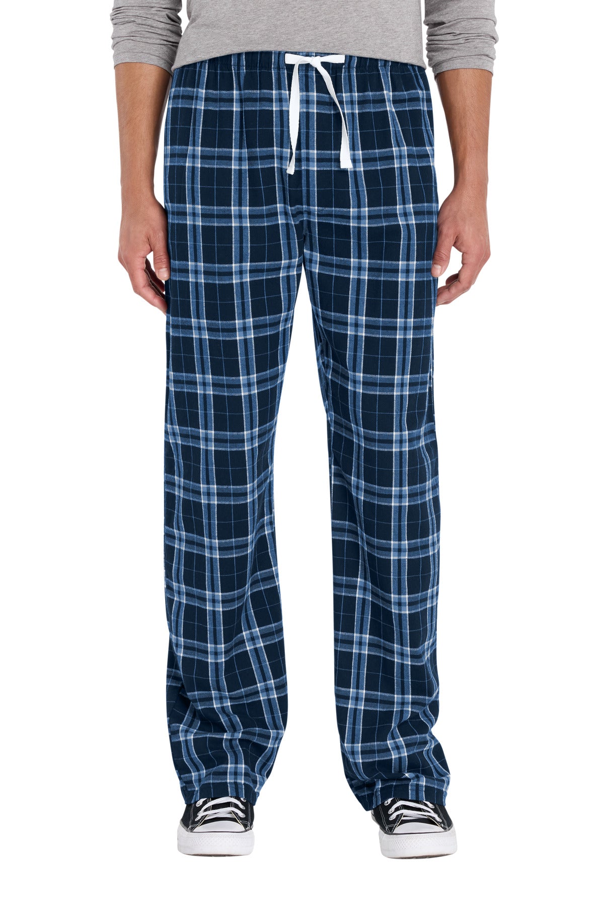 District Flannel Plaid Pant - DT1800 True Navy/ Carolina Blue