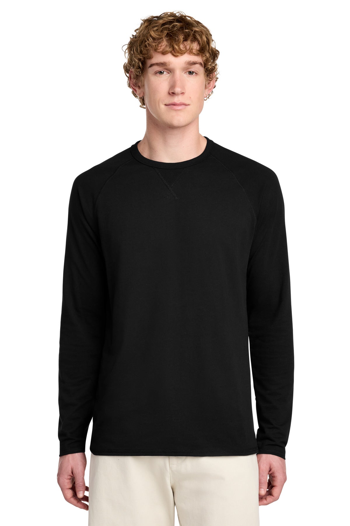 District Featherweight French Terry Long Sleeve Crewneck - DT572 Black