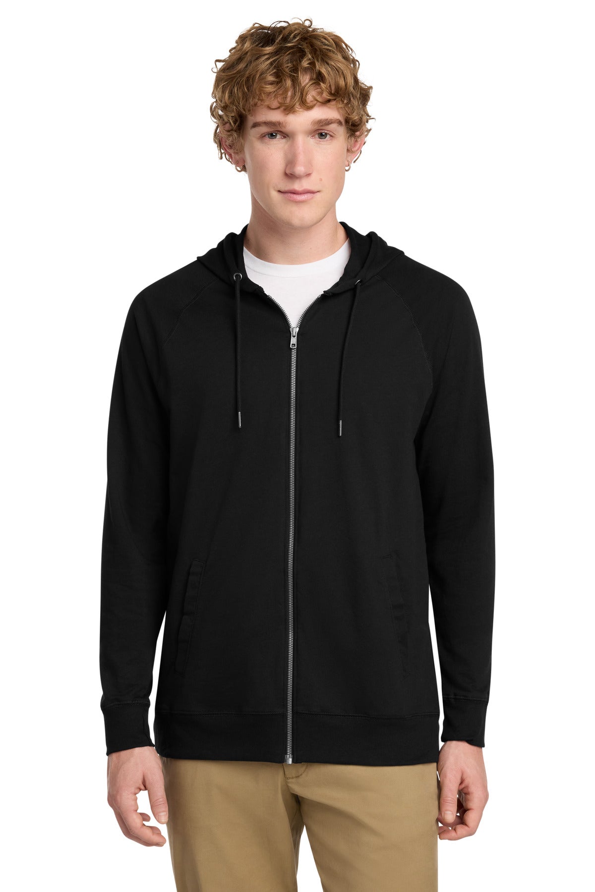 District Featherweight French Terry Full-Zip Hoodie - DT573 Black