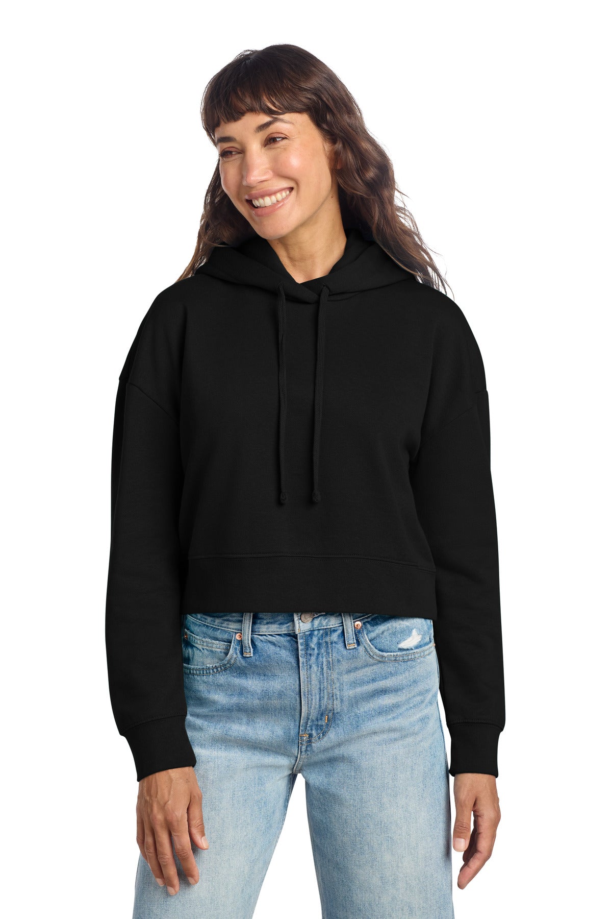 District Women's V.I.T. Fleece Hoodie - DT6101 Black
