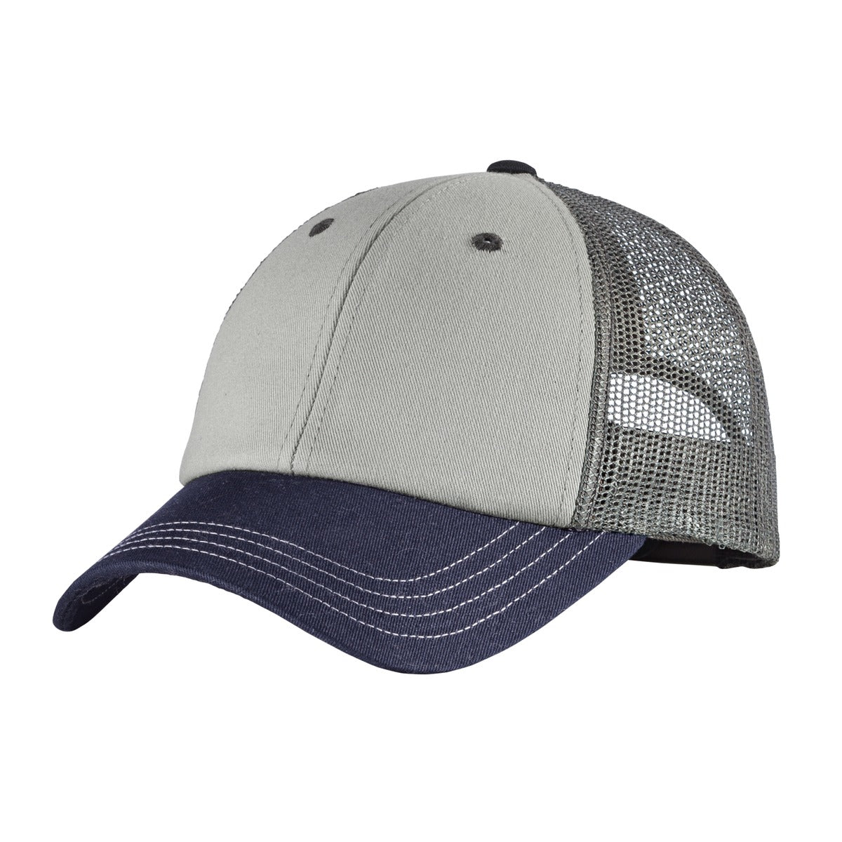 District Tri-Tone Mesh Back Cap - DT616 Chrome/ New Navy/ Charcoal