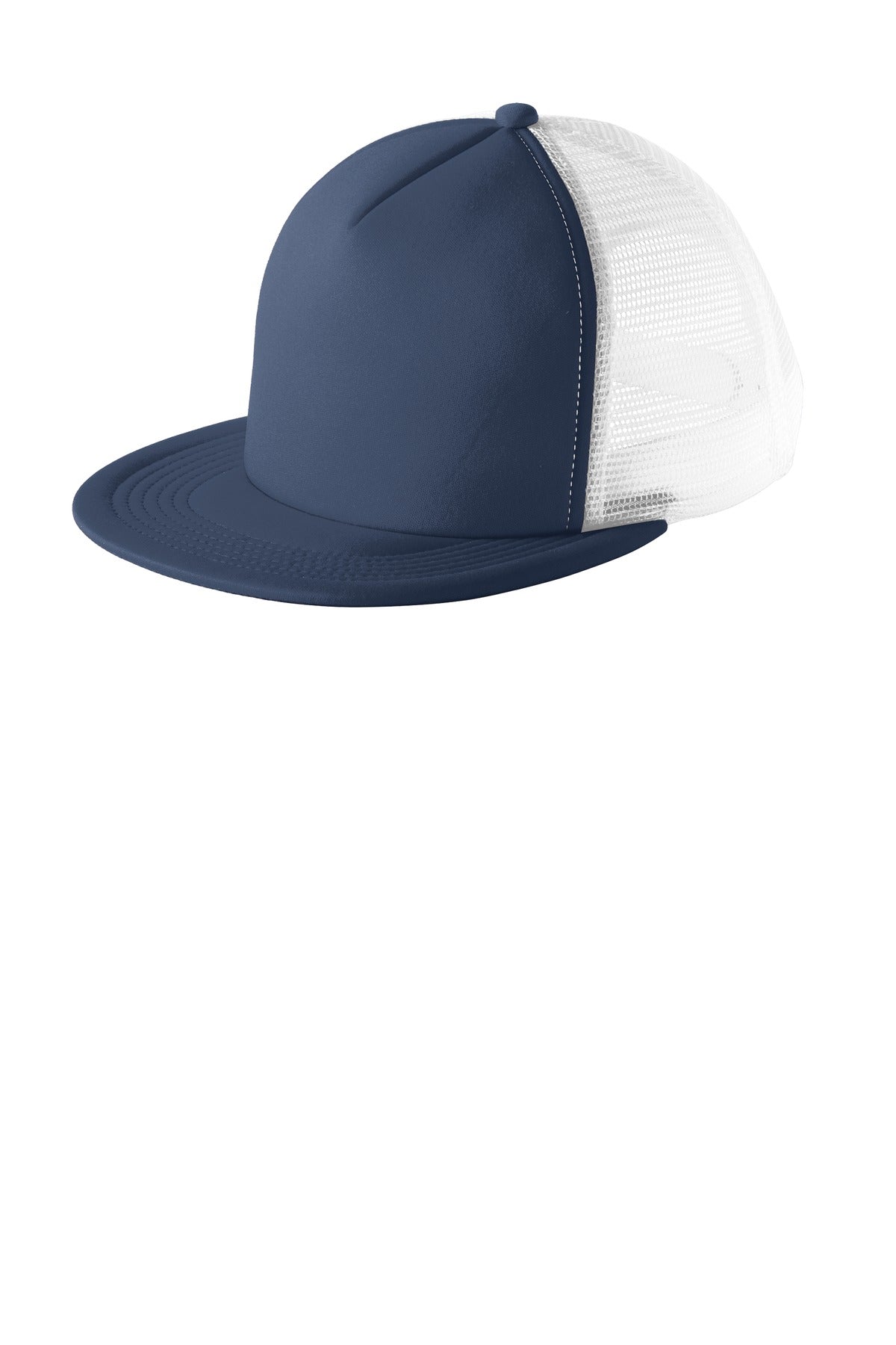 District Flat Bill Snapback Trucker Cap - DT624 New Navy