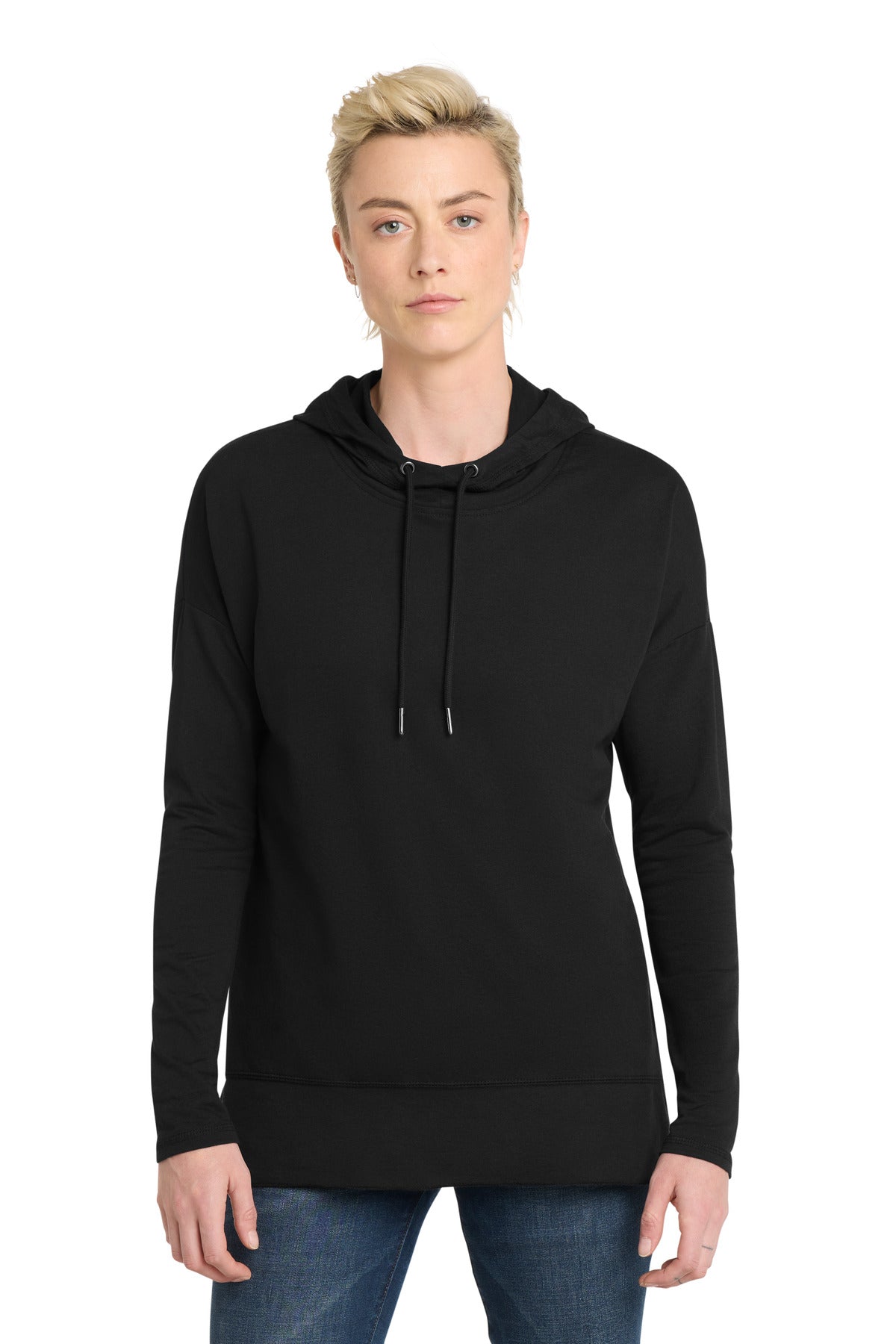 District Women's Featherweight French Terry Hoodie - DT671 Black