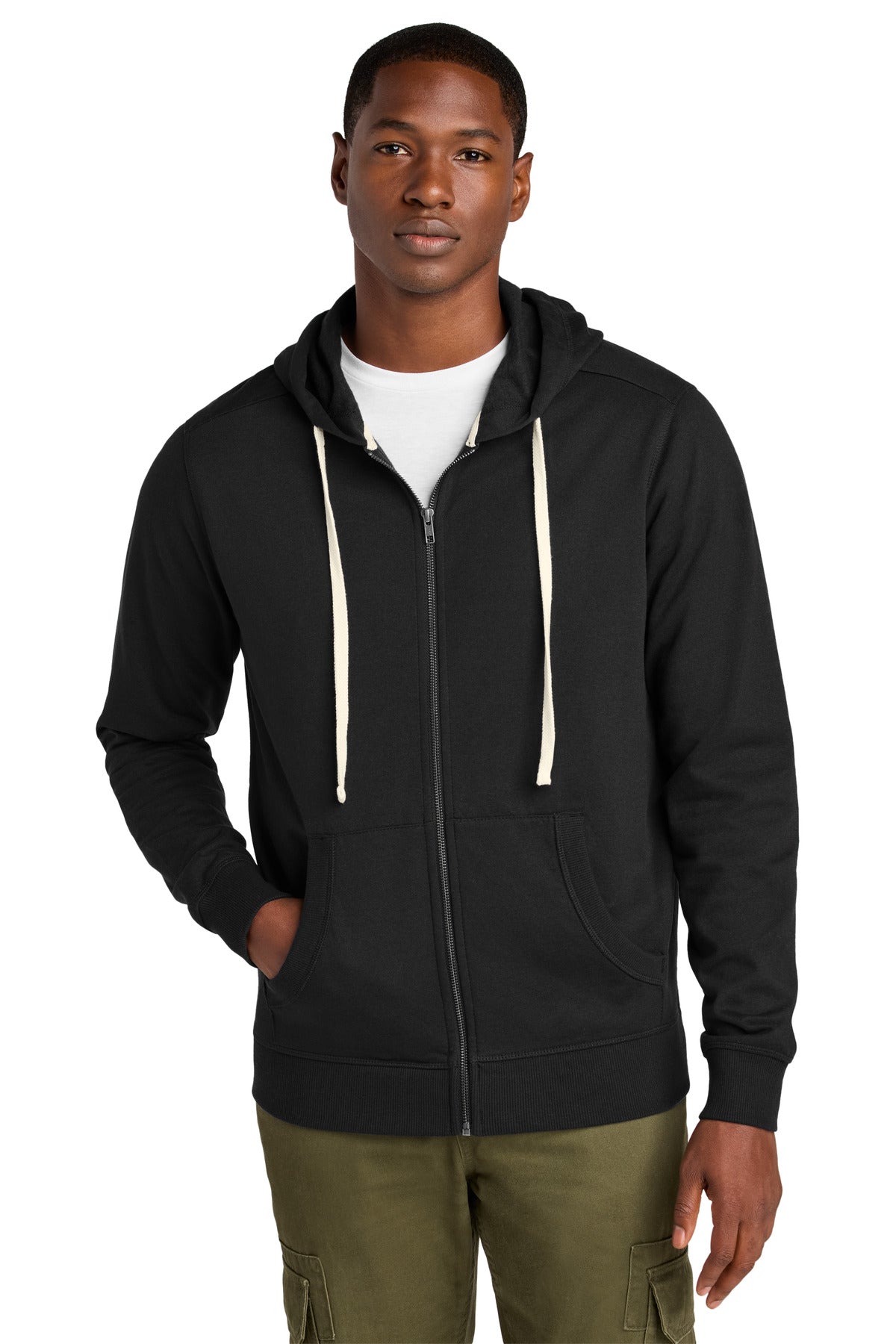 District Re-FleeceFull-Zip Hoodie - DT8102 Black