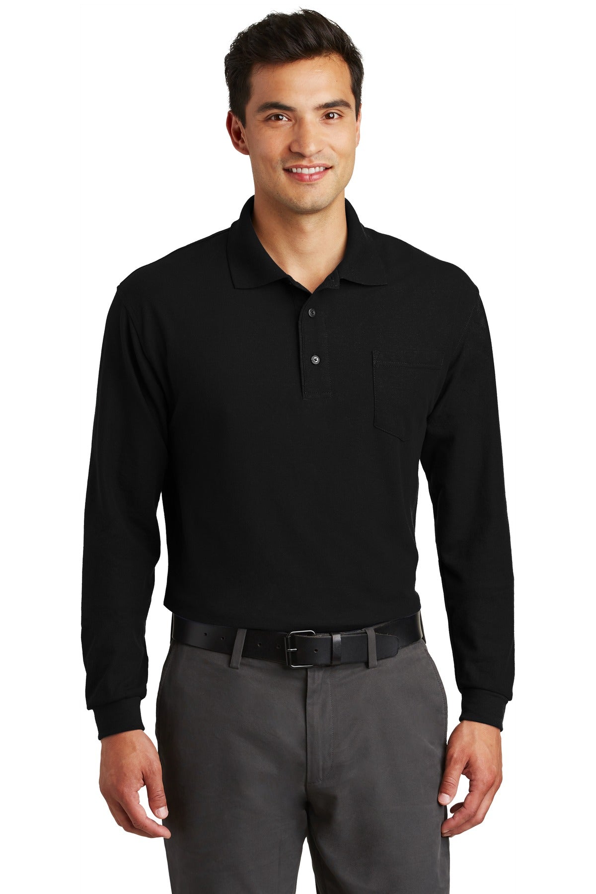 Port Authority K500LSP - Long Sleeve Silk Touch Polo with Pocket