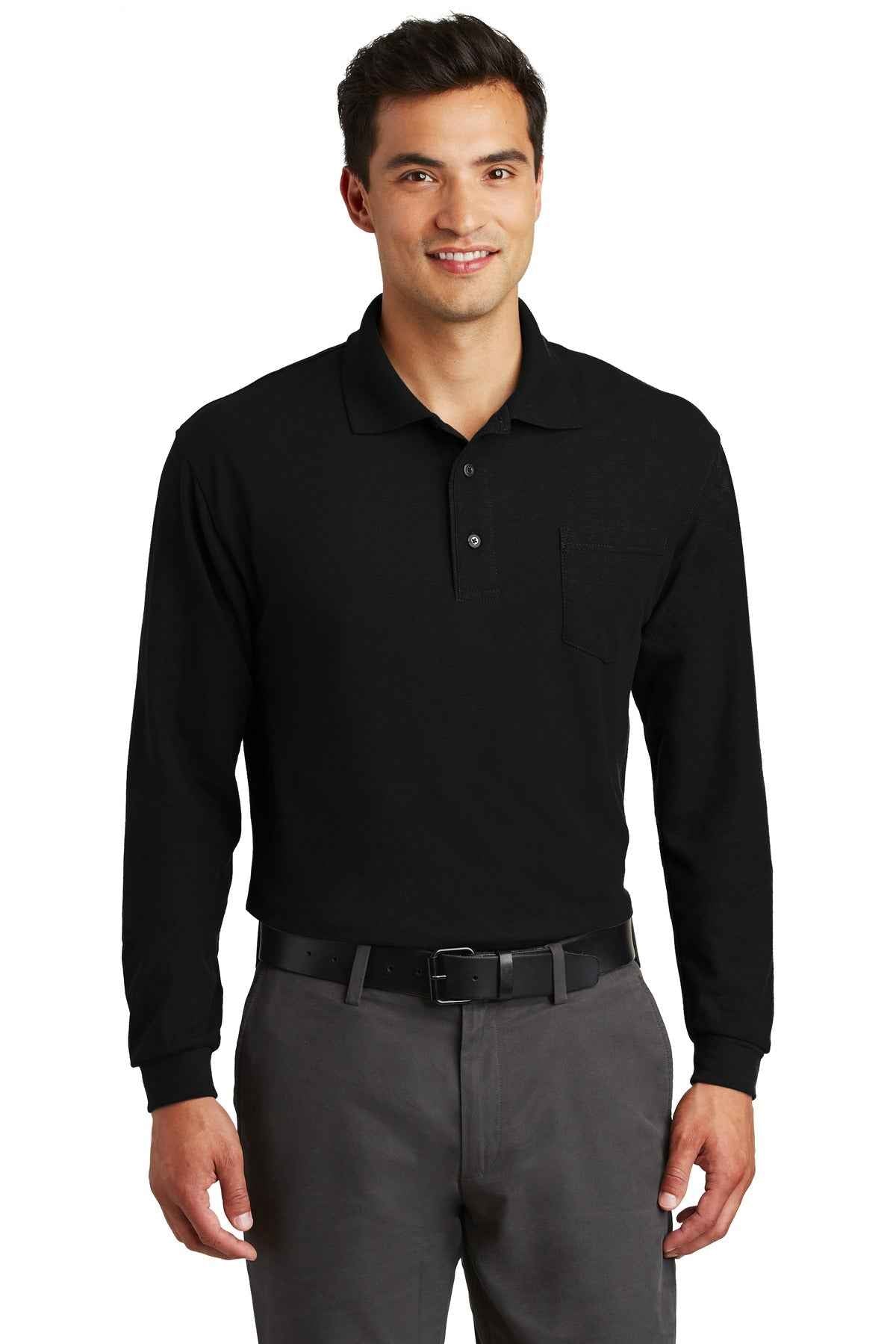 Port Authority K500LSP - Long Sleeve Silk Touch Polo with Pocket