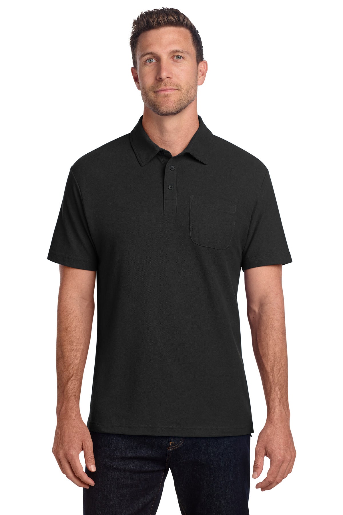 Port Authority K868 - C-FREE Cotton Blend Pique Pocket Polo