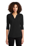 OGIO Women's Jewel Henley - LOG104 Blacktop