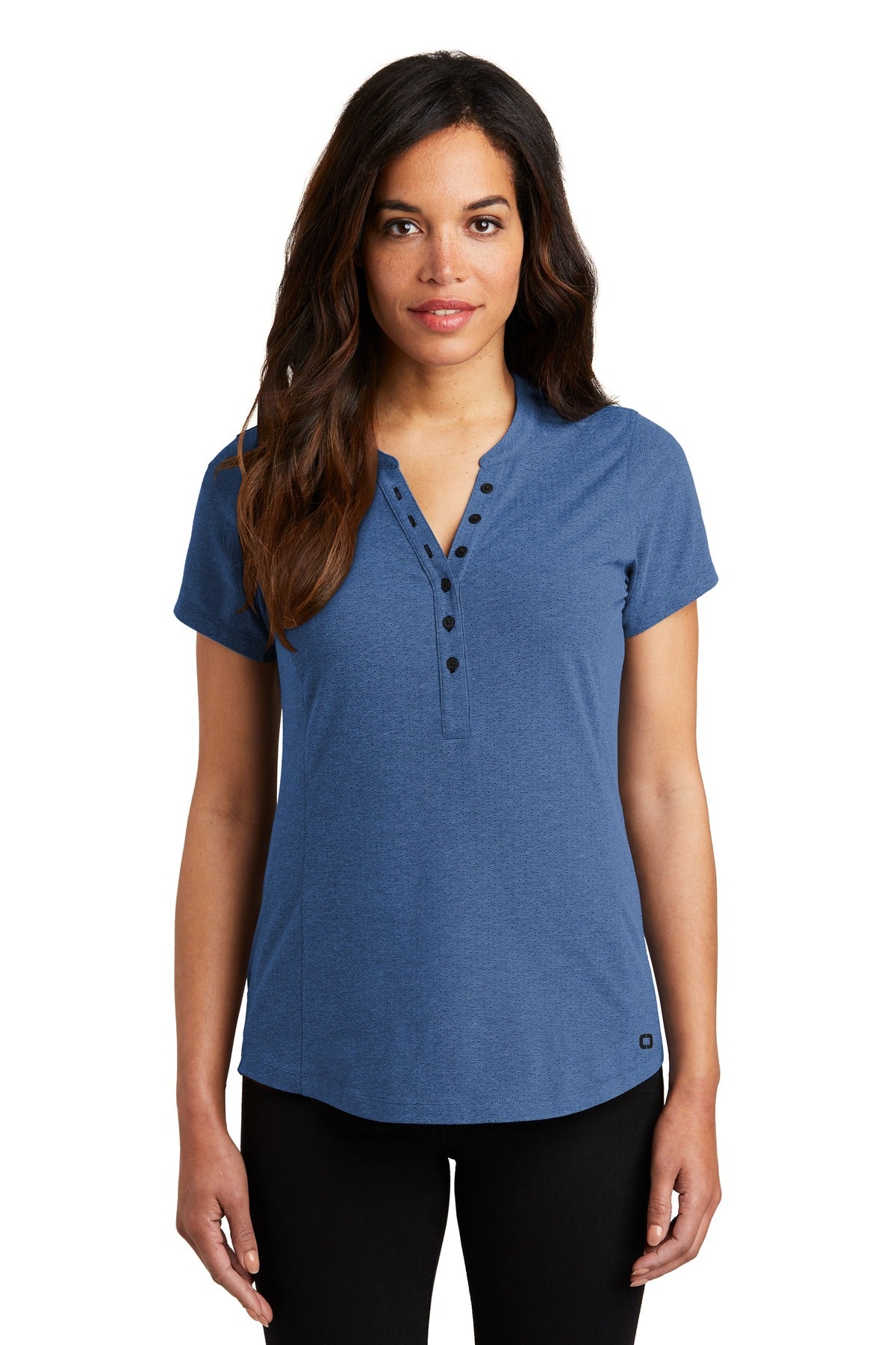 OGIO Women's Tread Henley - LOG136 Blue Heather