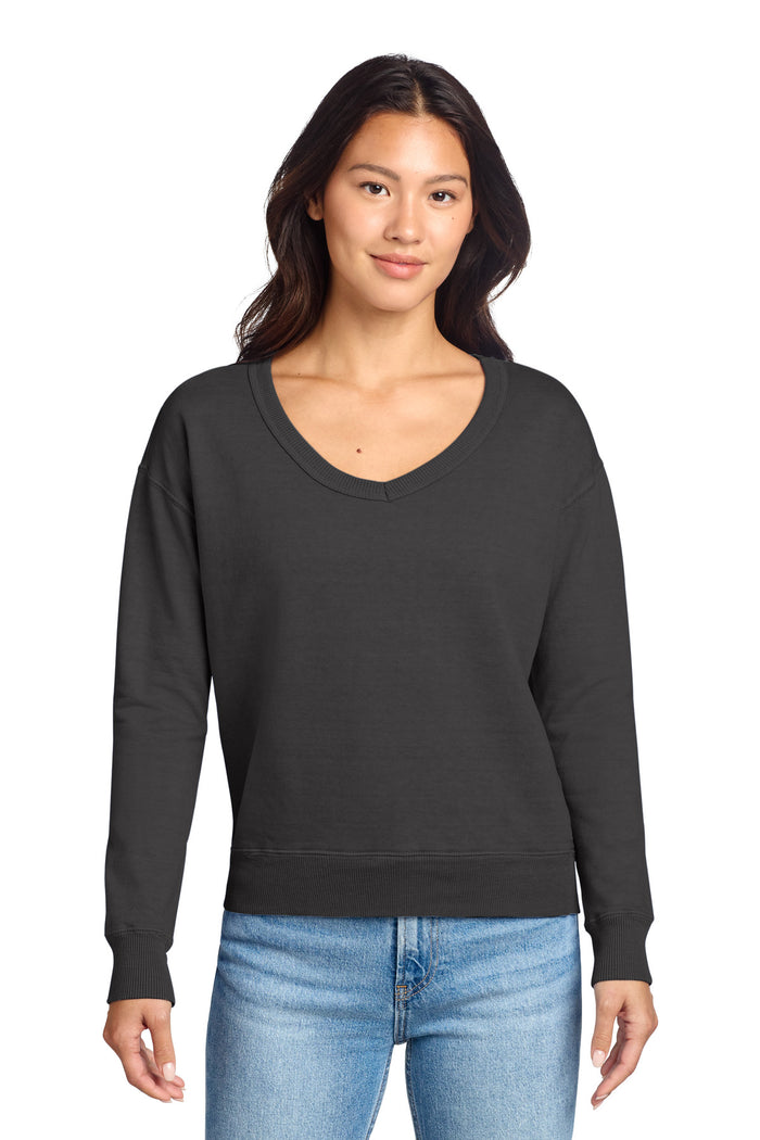 Port & Company LPC098V - Women's Beach Wash Garment-Dyed V-Neck Sweatshirt