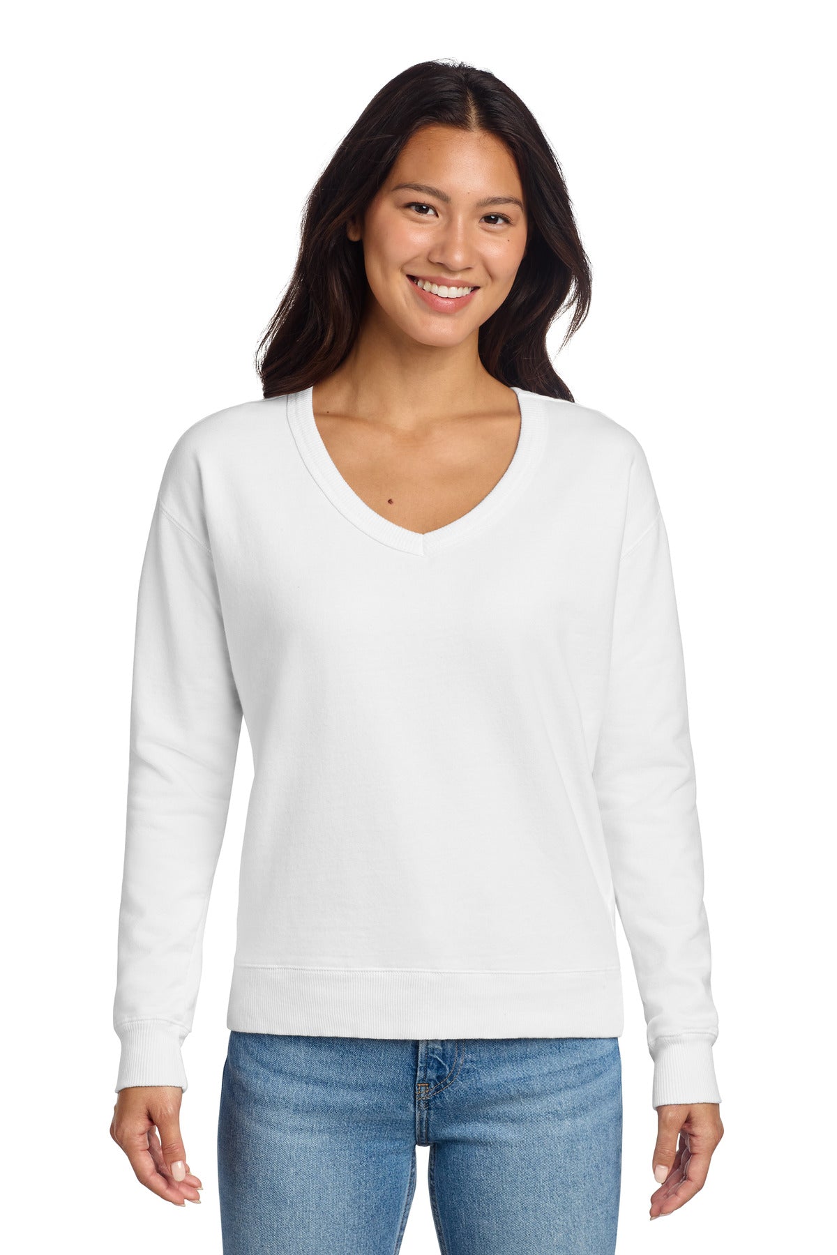 Port & Company LPC098V - Women's Beach Wash Garment-Dyed V-Neck Sweatshirt