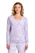 Port & Company LPC140V - Women's Beach Wash Cloud Tie-Dye V-Neck Sweatshirt