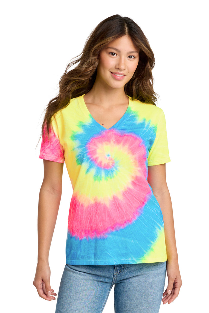 Port & Company LPC147V - Women's Tie-Dye V-Neck Tee