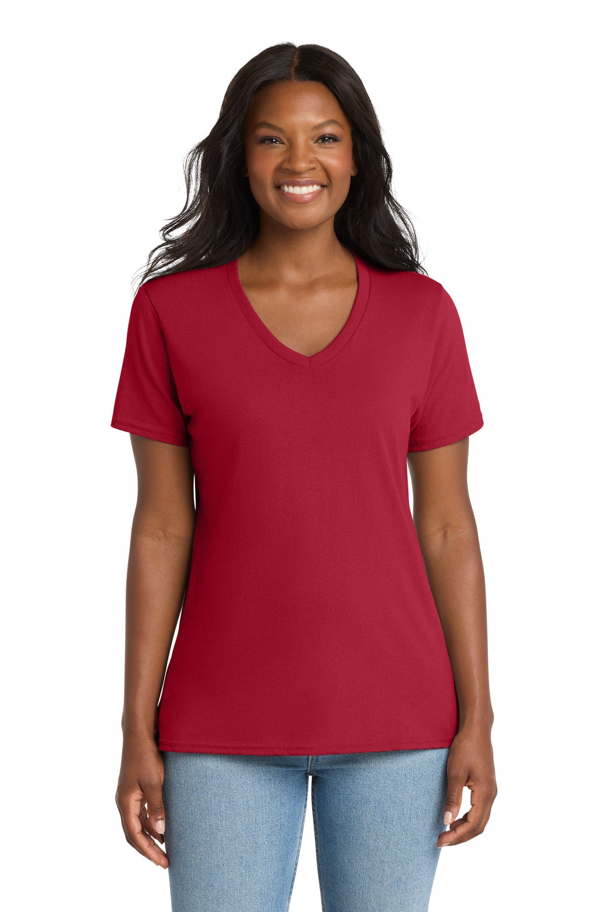 Port & Co LPC54V - Women's Core Cotton V-Neck Tee
