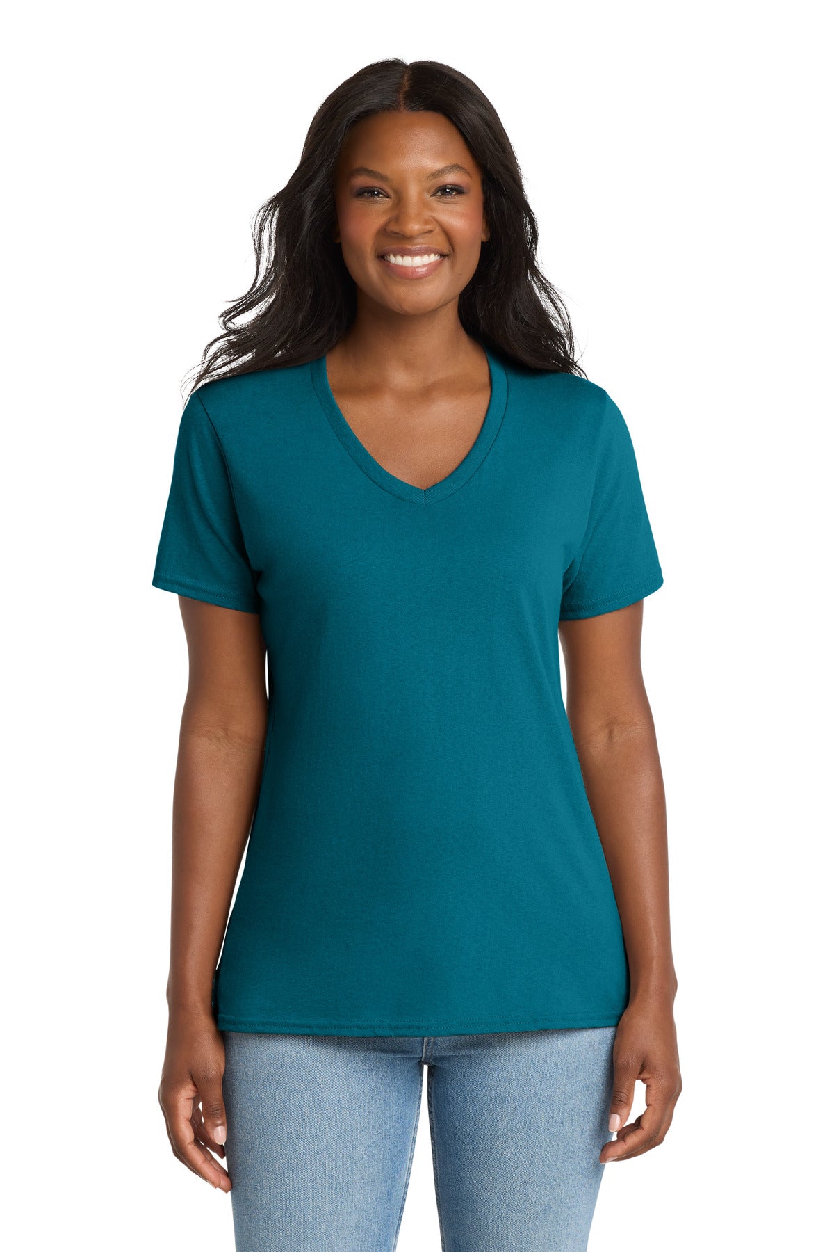 Port & Co LPC54V - Women's Core Cotton V-Neck Tee