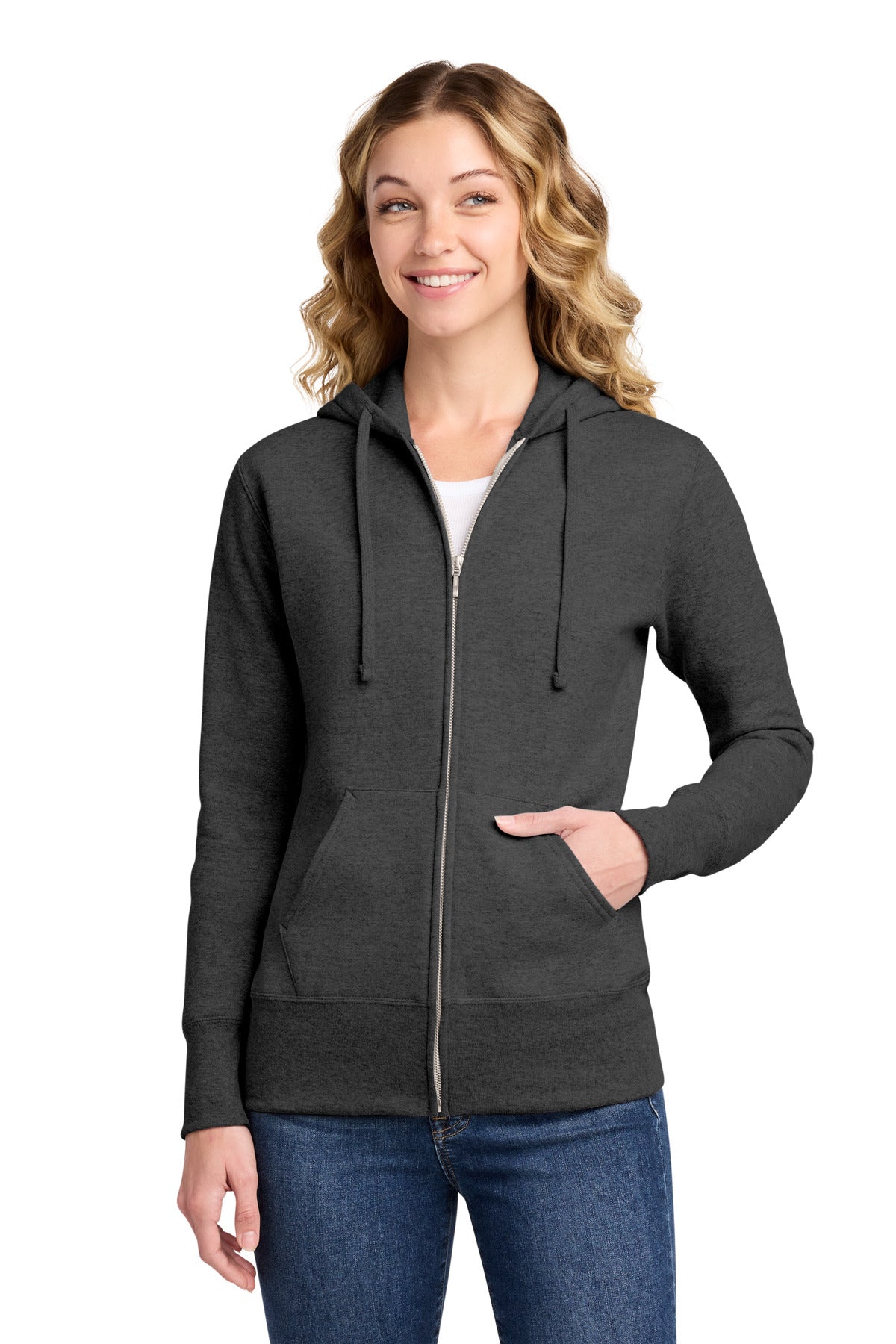 Port & Co LPC78ZH - Women's Core Fleece Full-Zip Hooded Sweatshirt