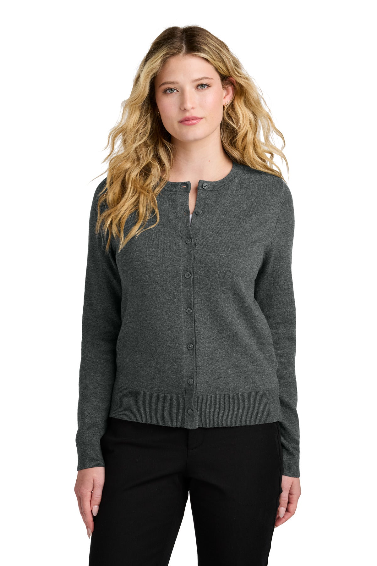 Port Authority LSW2870 - Women's Easy Care Crewneck Cardigan Sweater