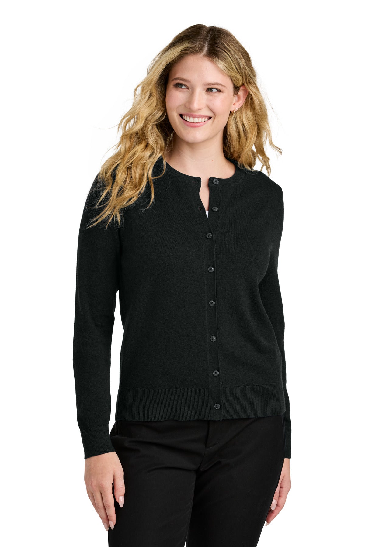 Port Authority LSW2870 - Women's Easy Care Crewneck Cardigan Sweater