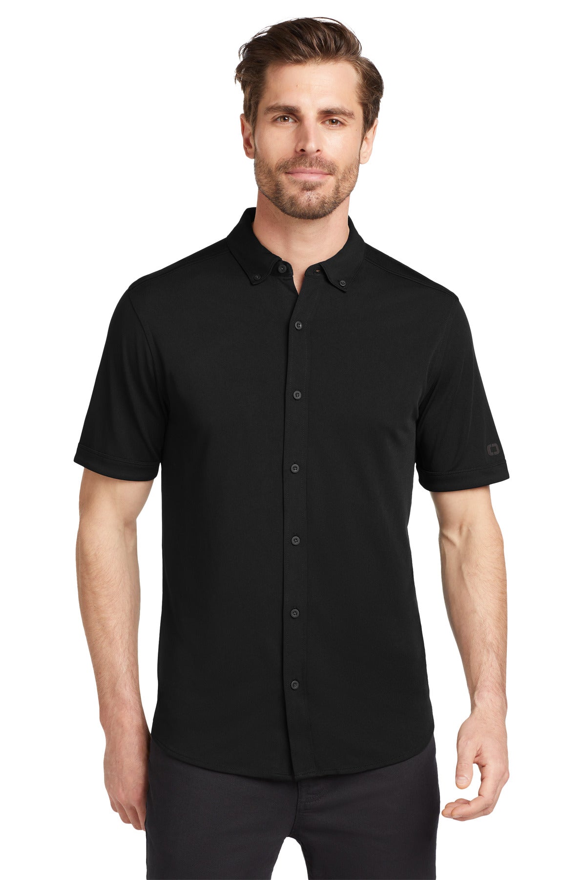 OGIO Gravitate Full-Button Polo - OG141 Blacktop