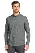 OGIO Code Stretch Long Sleeve Button-Up - OG145 Tarmac Grey Heather