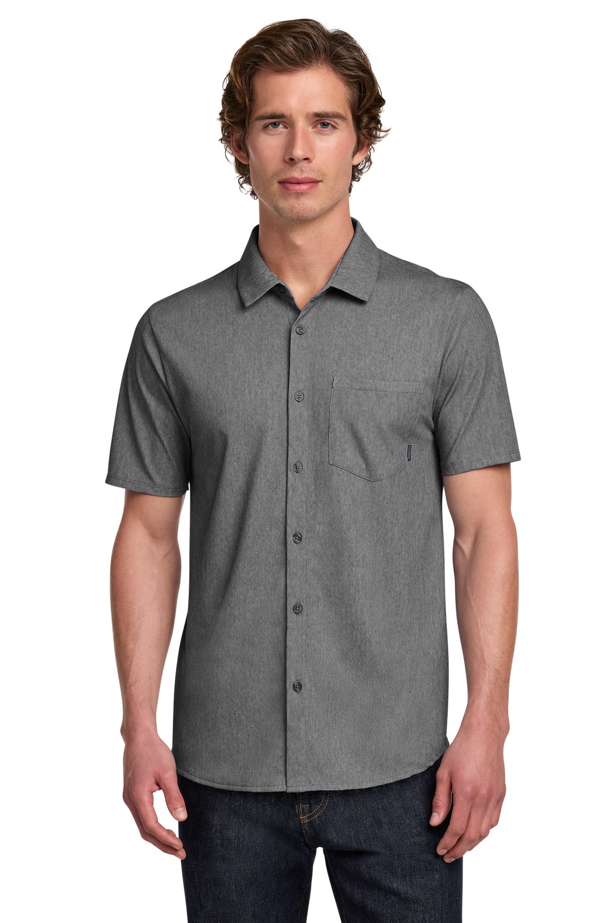 OGIO Extend Short Sleeve Button-Up - OG160 Blacktop Heather