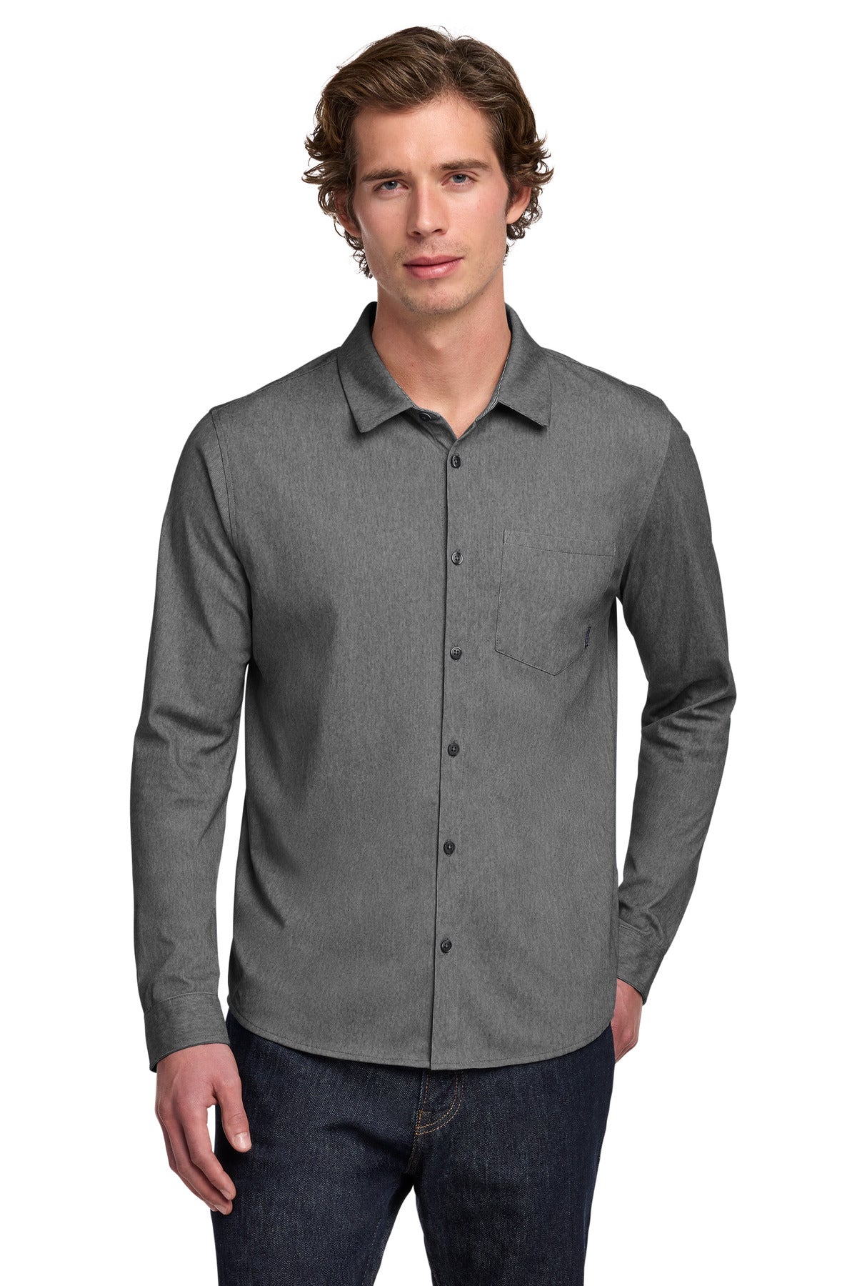 OGIO Extend Long Sleeve Button-Up - OG161 Blacktop Heather