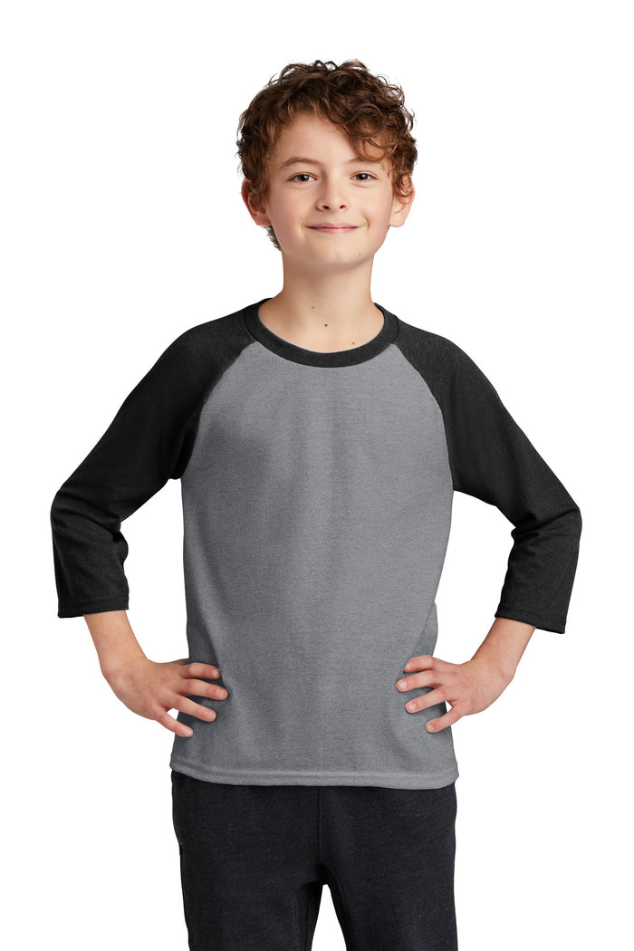 Port & Co PC55YRS - DISCONTINUED Port & Company Youth Core Blend 3/4-Sleeve Raglan Tee