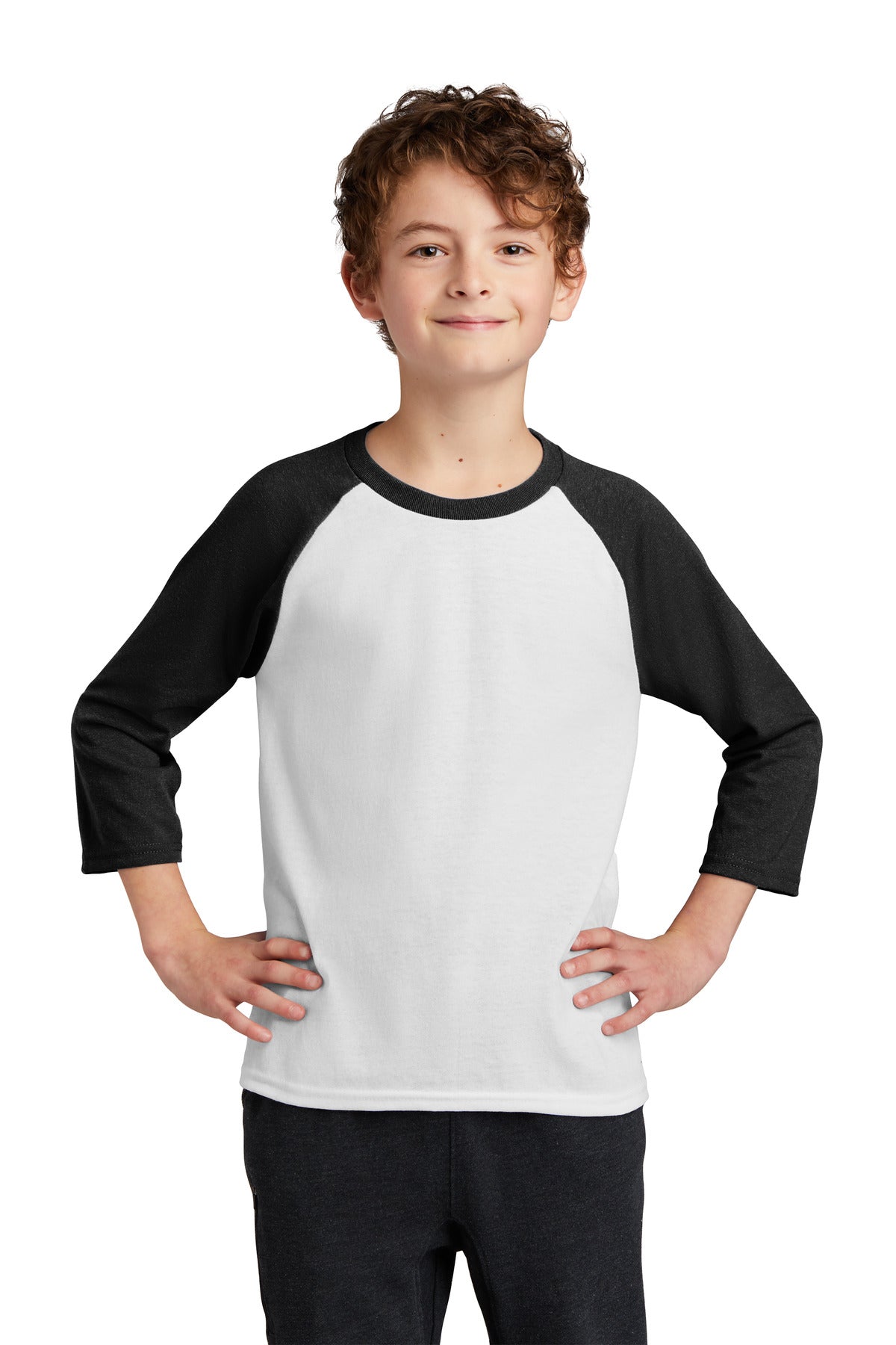 Port & Co PC55YRS - DISCONTINUED Port & Company Youth Core Blend 3/4-Sleeve Raglan Tee