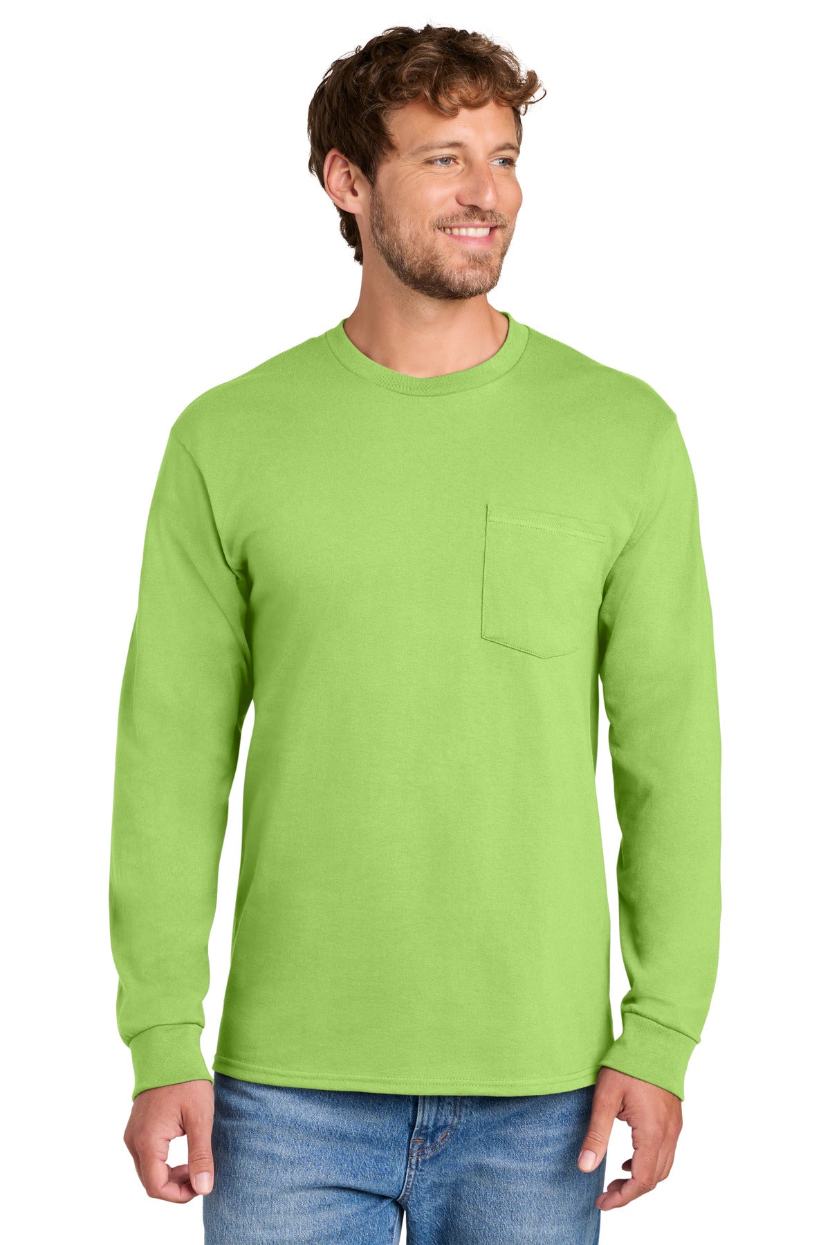 Port & Company PC61LSPT - Tall Long Sleeve Essential Pocket Tee