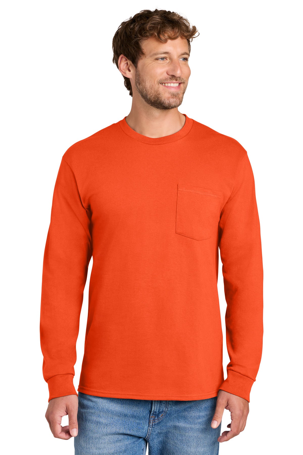 Port & Company PC61LSPT - Tall Long Sleeve Essential Pocket Tee