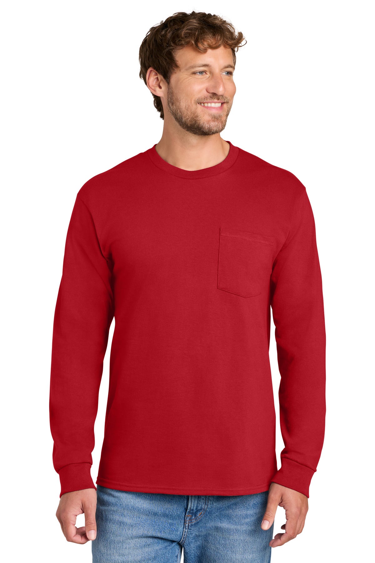 Port & Company PC61LSP - Long Sleeve Essential Pocket Tee