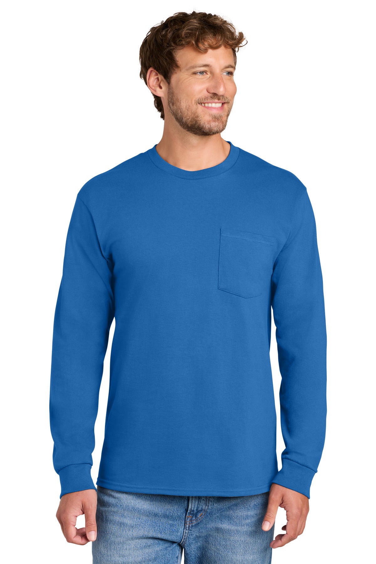 Port & Company PC61LSP - Long Sleeve Essential Pocket Tee