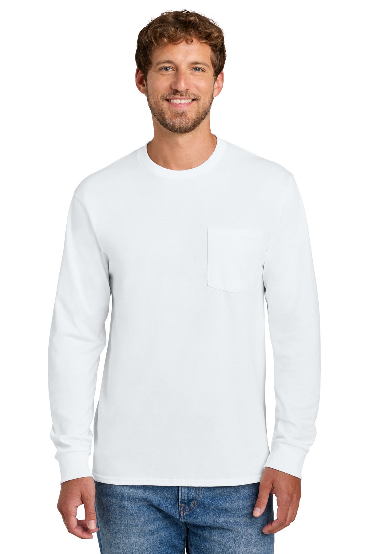 Port & Company PC61LSP - Long Sleeve Essential Pocket Tee