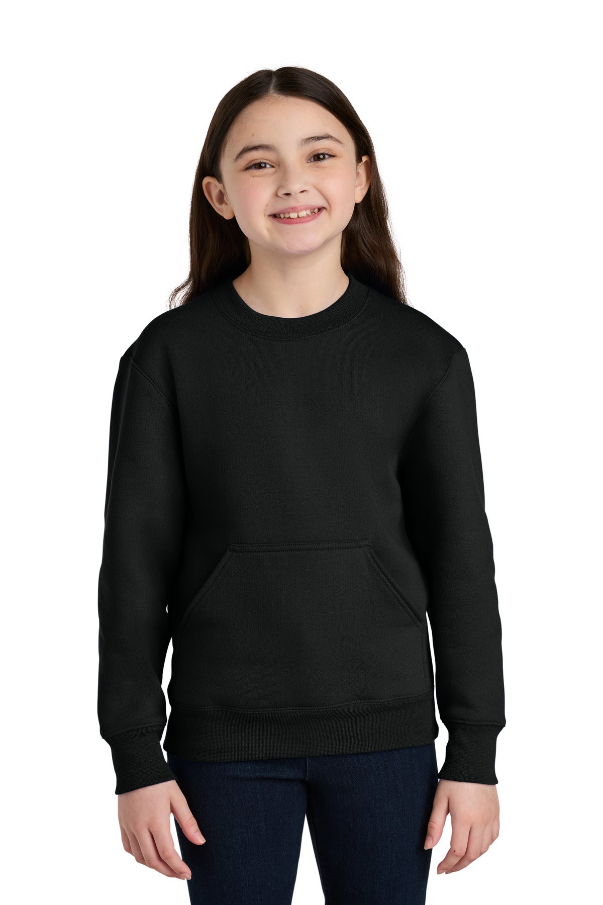 Port & Company PC78YPKT - Youth Core Fleece Crewneck Pocket Sweatshirt