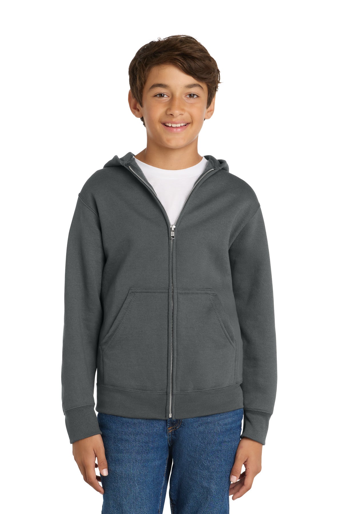Port & Company PC78YZH - Youth Core Fleece Full-Zip Hooded Sweatshirt
