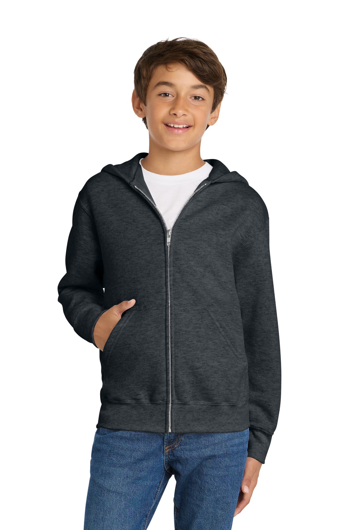 Port & Company PC78YZH - Youth Core Fleece Full-Zip Hooded Sweatshirt