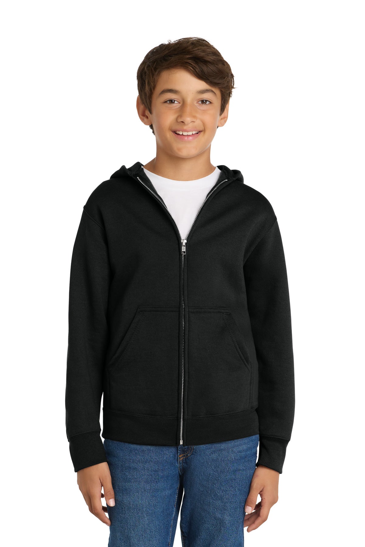 Port & Company PC78YZH - Youth Core Fleece Full-Zip Hooded Sweatshirt