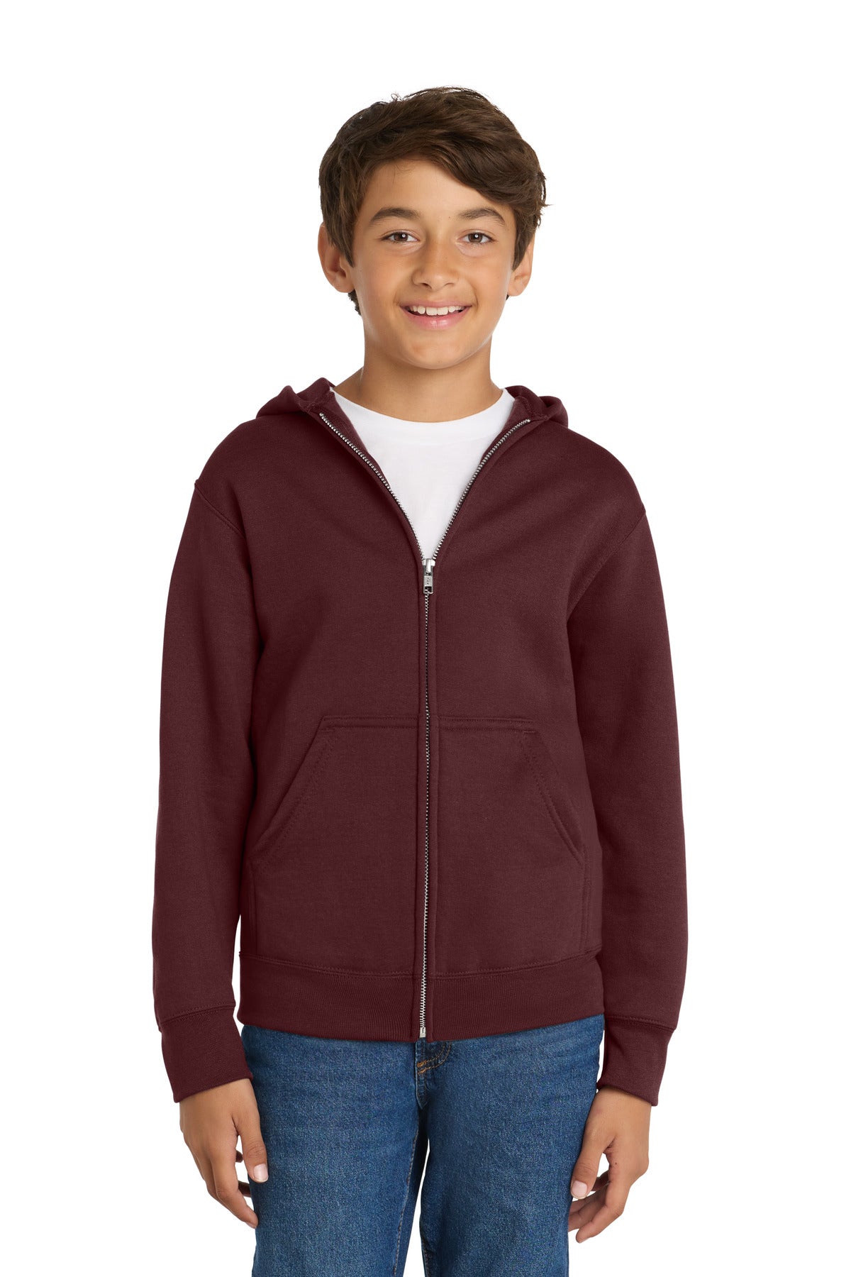 Port & Company PC78YZH - Youth Core Fleece Full-Zip Hooded Sweatshirt