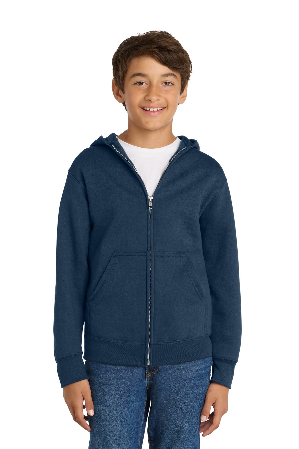 Port & Company PC78YZH - Youth Core Fleece Full-Zip Hooded Sweatshirt
