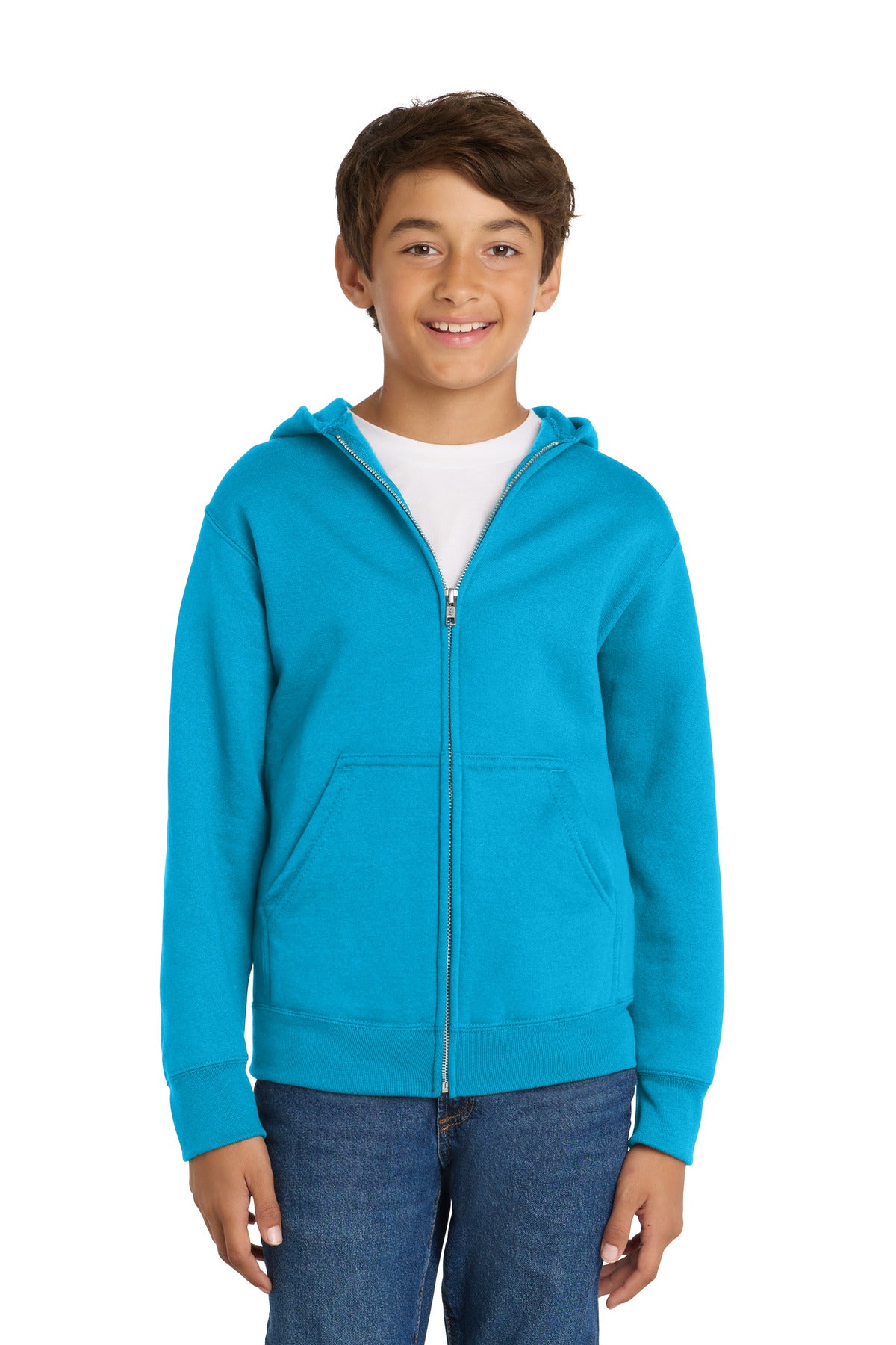 Port & Company PC78YZH - Youth Core Fleece Full-Zip Hooded Sweatshirt
