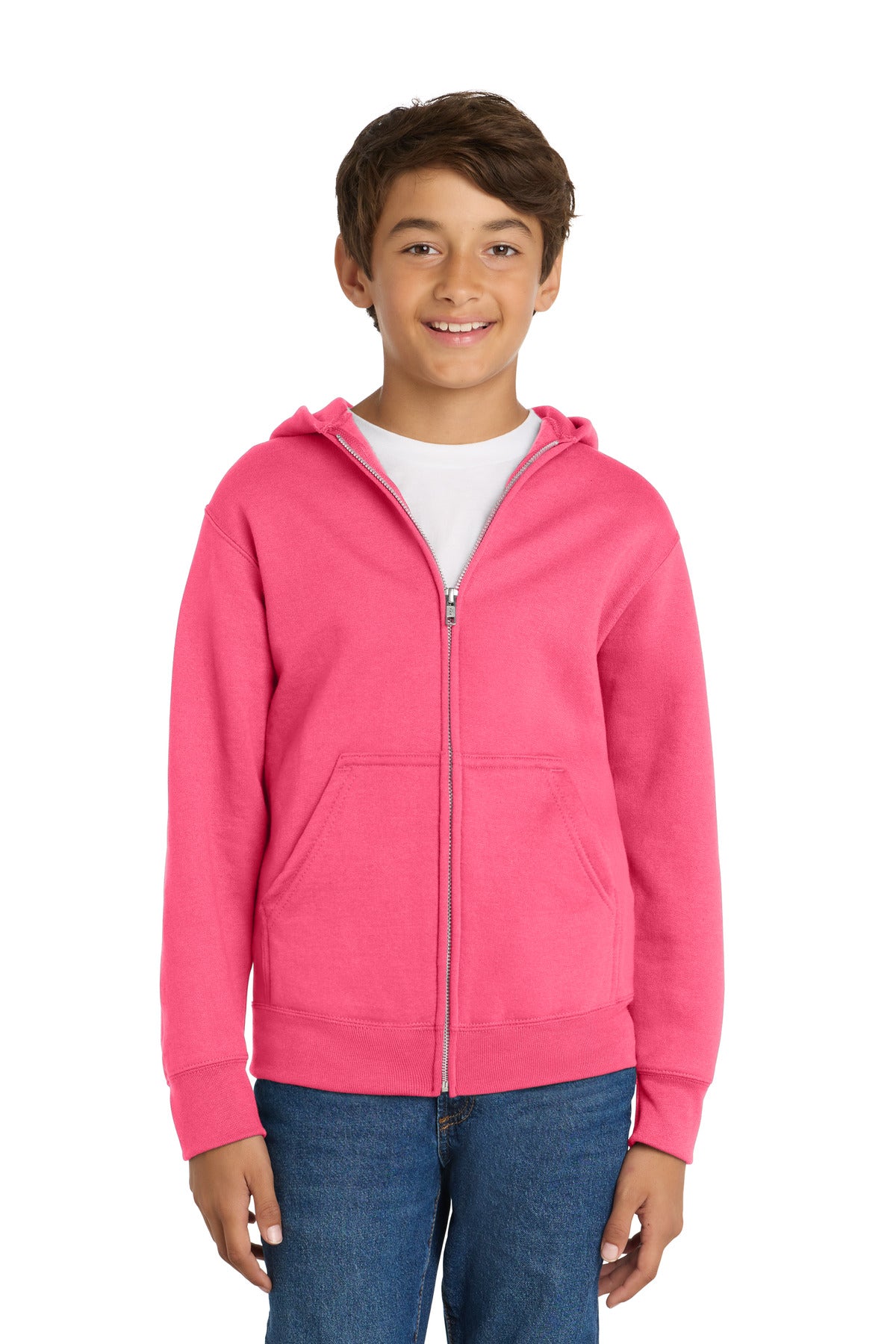 Port & Company PC78YZH - Youth Core Fleece Full-Zip Hooded Sweatshirt