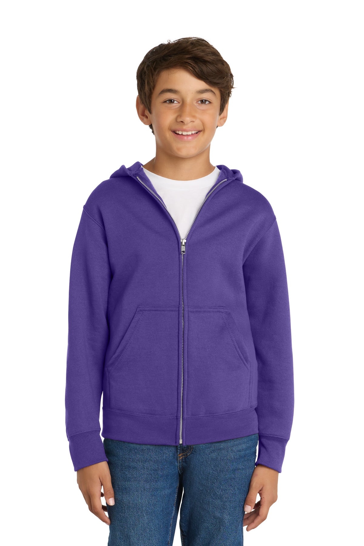 Port & Company PC78YZH - Youth Core Fleece Full-Zip Hooded Sweatshirt
