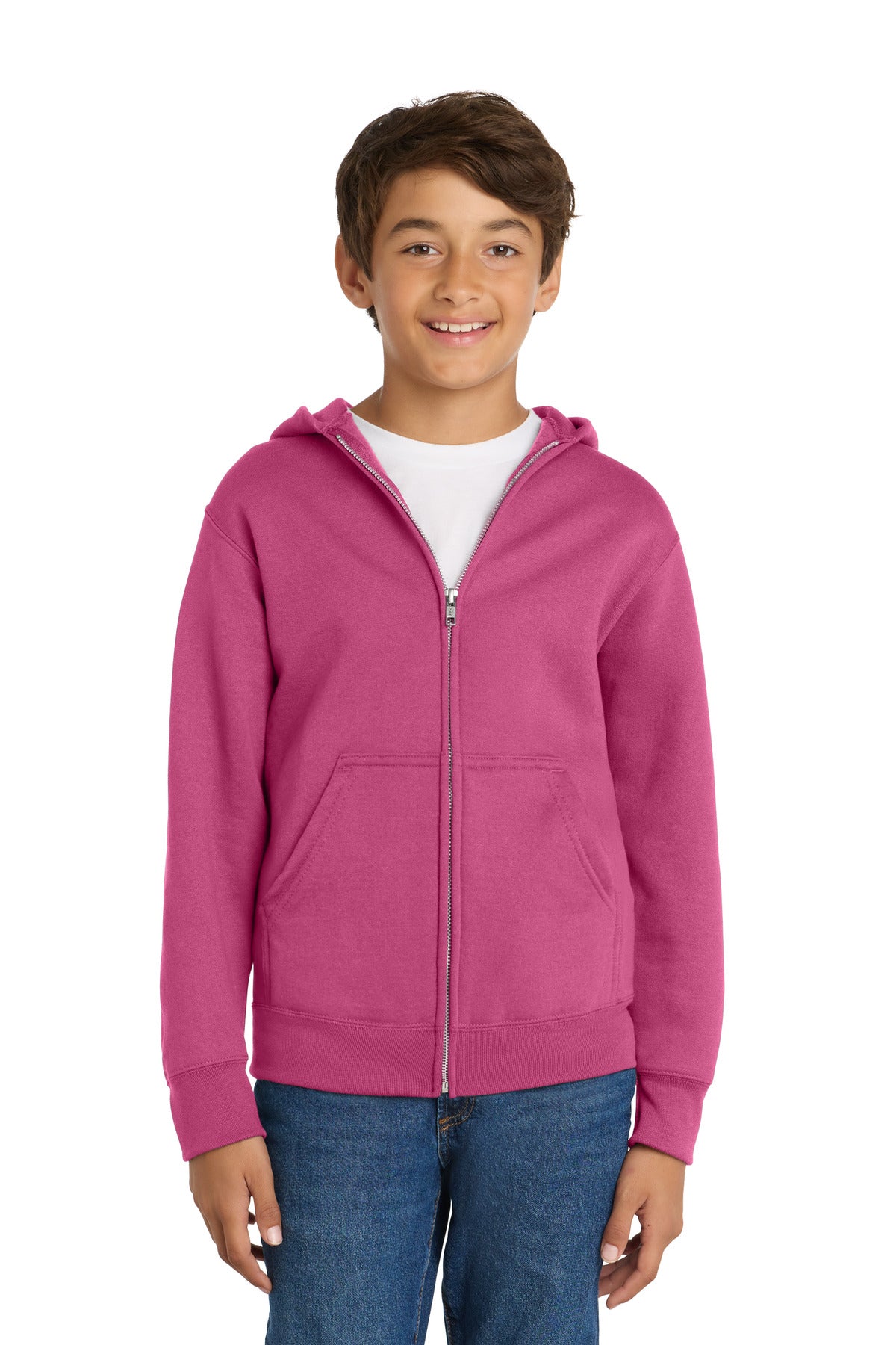 Port & Company PC78YZH - Youth Core Fleece Full-Zip Hooded Sweatshirt